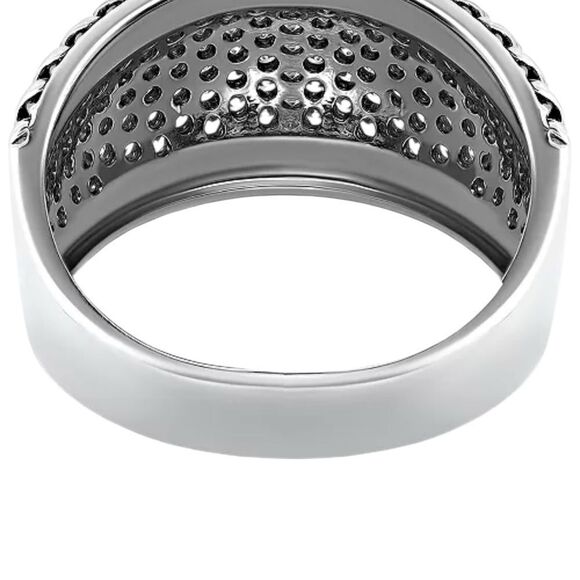 Macy’s Cubic Zirconia Sterling Silver Pave Statement Ring size 7 - Picture 3 of 7